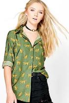 Boohoo Kara Leopard Print Shirt
