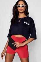Boohoo Woman Cropped Elastic Hem Tee