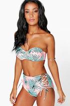 Boohoo Doha Leaf Underwired Highwaist Bikini