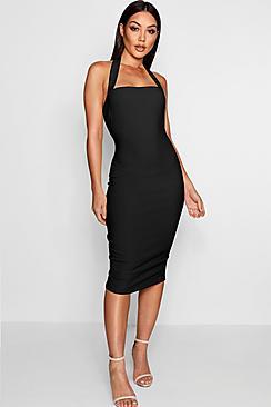 Boohoo Jacqueline Halter Strap Midi Dress