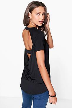 Boohoo Tall Oversized Cowl Back Tee