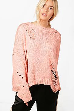 Boohoo Elizabeth Distressed Jumper