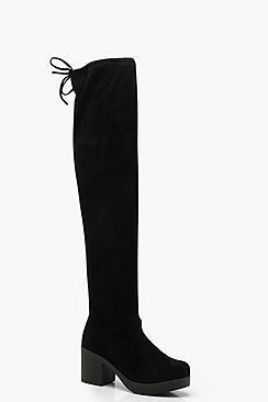 Boohoo Chunky Over The Knee Boots