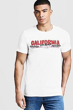 Boohoo California Print Slogan T-shirt