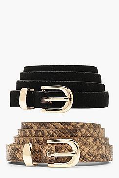 Boohoo 2 Pack Snake Belt