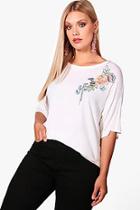 Boohoo Plus Kylie Floral Trim T Shirt