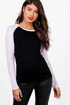 Boohoo Basic Long Sleeve Raglan Top