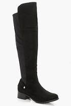 Boohoo Zaria Wide Fit Stretch Back Knee Boot