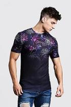 Boohoo Man Muscle Fit Oriental Floral Print T-shirt