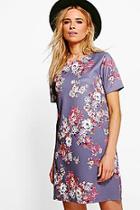 Boohoo Alivia Floral Sciba Cap Sleeve Shift Dress