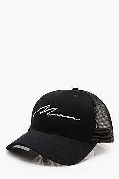 Boohoo Man Script Trucker Cap
