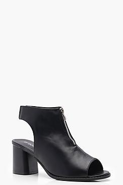 Boohoo Faye Wide Fit Zip Front Shoe Boots