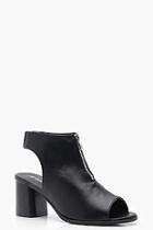 Boohoo Faye Wide Fit Zip Front Shoe Boots