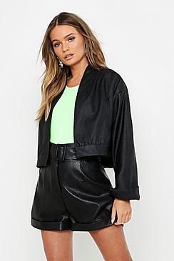 Boohoo Crop Faux Leather Jacket
