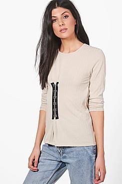 Boohoo Leanne Corset Rib Top