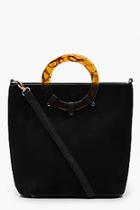 Boohoo Large Tortoise Shell Resin Ring Day Bag