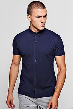 Boohoo Cotton Pique Button Polo