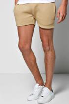 Boohoo Jersey Shorts In Short Length Stone