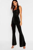 Boohoo Tall Glitter Flared Trouser