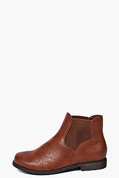 Boohoo Saffy Pull On Elastic Gusset Chelsea Boot