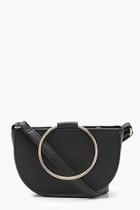 Boohoo Katy Metal Ring Semi Saddle Bag