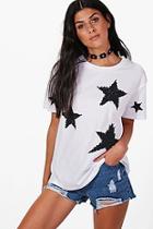 Boohoo Megan Oversized Star Embellished T-shirt