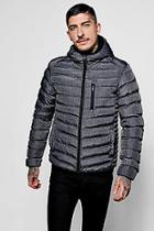 Boohoo Hooded Puffer Jacket With Chest Pocket