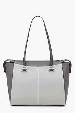 Boohoo Georgie Colour Block Wing Tote