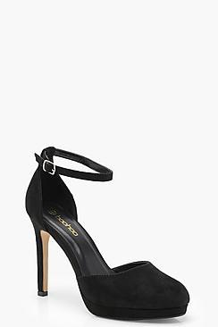 Boohoo Brooke Round Toe Platform 2 Part Multi Buckle Straps