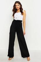 Boohoo Shirred Rib Wide Leg Trouser