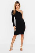 Boohoo Petite One Shoulder Cut Out Bodycon Dress
