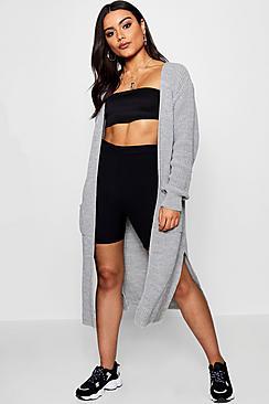 Boohoo Side Split Maxi Cardigan