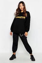 Boohoo Universal Applique Oversized Sweat