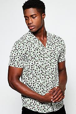 Boohoo Ditsy Floral Print Short Sleeve Shirt