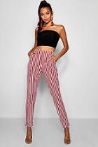 Boohoo Tall Pink & Red Stripe Skinny Pants
