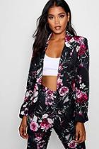 Boohoo Erin Floral Pink Based Blazer