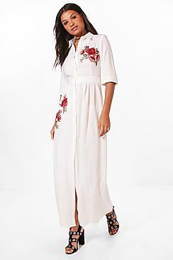 Boohoo Jaydene Embroidered Maxi Dress
