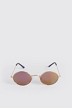 Boohoo Vintage Look Oval Sunglasses