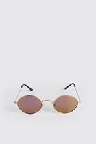 Boohoo Vintage Look Oval Sunglasses