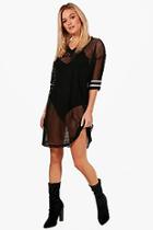 Boohoo Millie Baseball Mesh Oversized T-shirt Dress