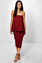 Boohoo Kelly Longline Bandeau & Midi Skirt Co-ord