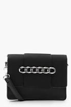 Boohoo Erin Chain Detail Suedette Flap Cross Body