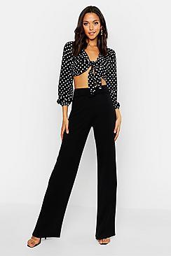Boohoo Tall Belted Wide Leg Trousers