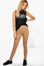 Boohoo Ria Mocha High Rise Tube Jeans Mocha