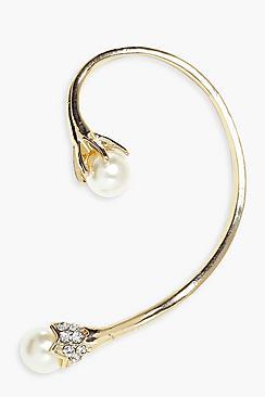 Boohoo Erin Pearl Tip Wrap Around Bridal Ear Cuff