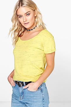 Boohoo Ella Large Marl Rib T-shirt