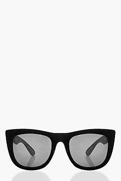 Boohoo Rosie Velvet Frame Wayfarer Sunglasses