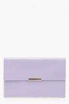 Boohoo Patent Envelope Clutch With Bar