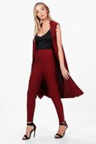 Boohoo Karina Stretch Skinny Trouser Wine