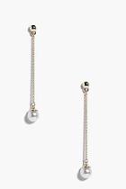 Boohoo Hannah Gold Stud Pearl Drop Earrings